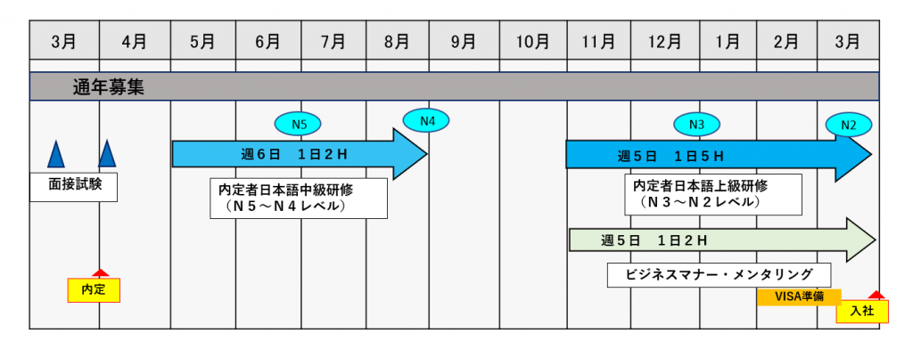 既卒採用時の概略日程